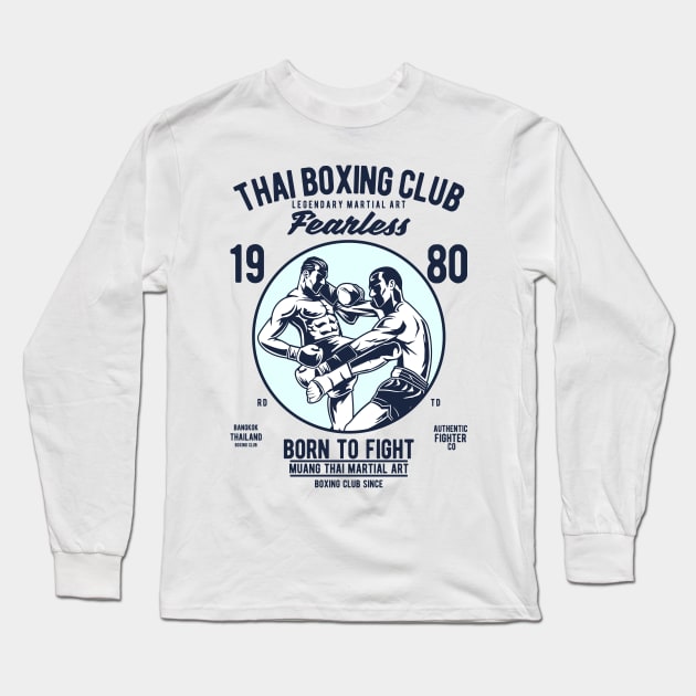 Thai Boxing Club Long Sleeve T-Shirt by AtuyaStudio